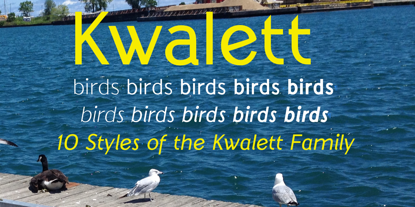 Пример шрифта Kwalett